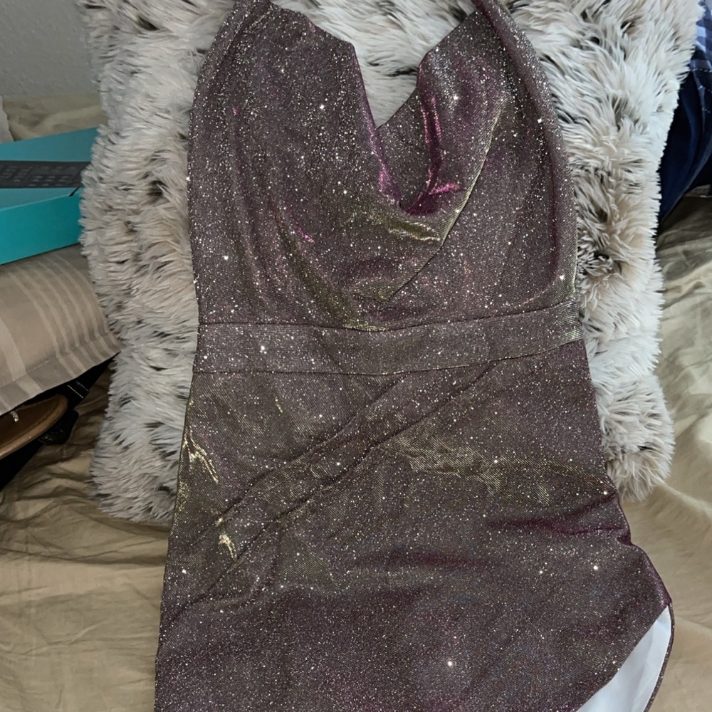 Halter high slit dress